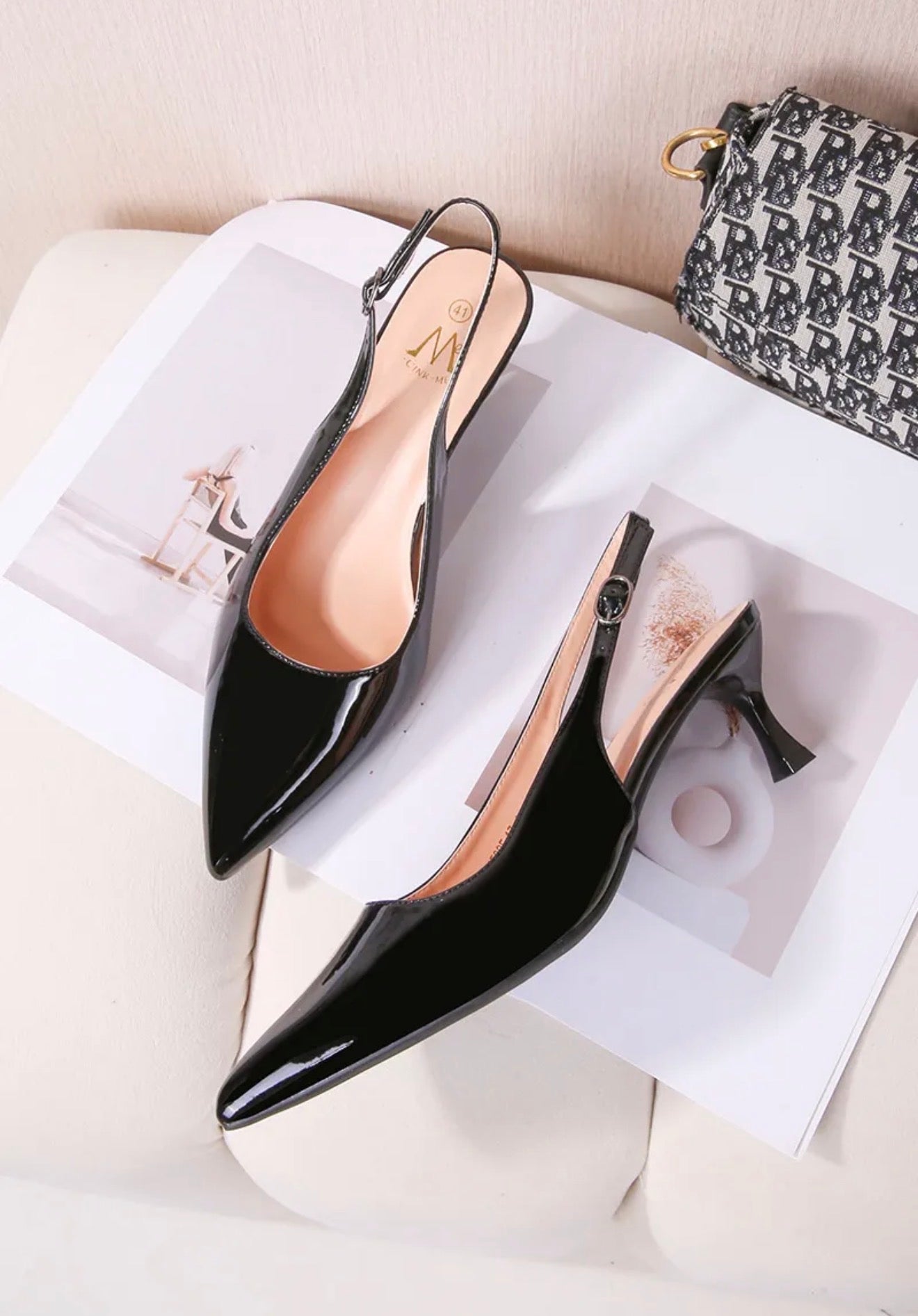 Escarpins Slingback vernis
